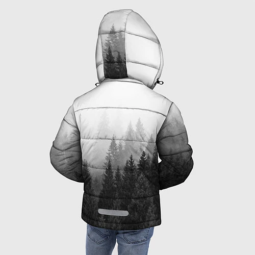 Зимняя куртка для мальчика Туманный лес / 3D-Светло-серый – фото 4