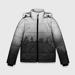Куртка зимняя для мальчика Туманный лес, цвет: 3D-черный
