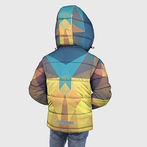 Зимняя куртка для мальчика Абстрактная Геометрия / 3D-Светло-серый – фото 4