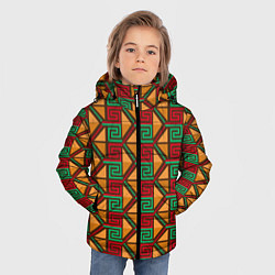 Куртка зимняя для мальчика Узор коренных индейцев америки, цвет: 3D-светло-серый — фото 2