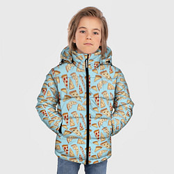 Куртка зимняя для мальчика Кусочки Пиццы, цвет: 3D-светло-серый — фото 2