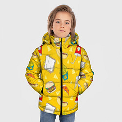 Куртка зимняя для мальчика Фастфуд, цвет: 3D-черный — фото 2