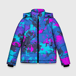 Куртка зимняя для мальчика Неоновые краски, цвет: 3D-светло-серый