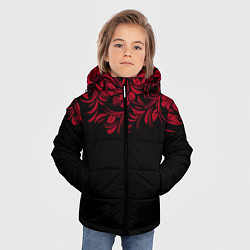 Куртка зимняя для мальчика Цветы, цвет: 3D-светло-серый — фото 2