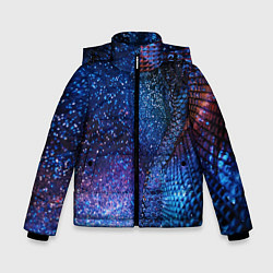 Куртка зимняя для мальчика Синяя чешуйчатая абстракция blue cosmos, цвет: 3D-красный