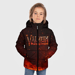Куртка зимняя для мальчика Valheim огненный лого, цвет: 3D-черный — фото 2