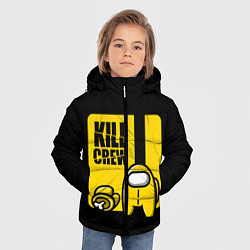 Куртка зимняя для мальчика Among Us Kill Bill, цвет: 3D-черный — фото 2