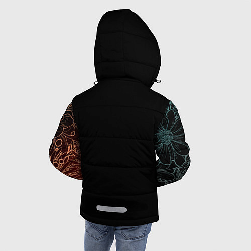 Зимняя куртка для мальчика Неон в Цветок / 3D-Светло-серый – фото 4