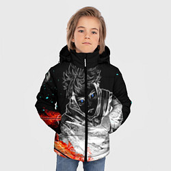 Куртка зимняя для мальчика Магическая битва Jujutsu kai, цвет: 3D-светло-серый — фото 2