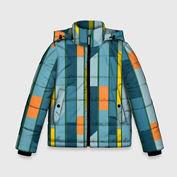 Куртка зимняя для мальчика Абстракция в стиле модерн, цвет: 3D-черный