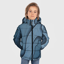 Куртка зимняя для мальчика Абстракция бумажные волны, цвет: 3D-черный — фото 2
