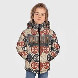 Куртка зимняя для мальчика Valheim символы викингов, цвет: 3D-черный — фото 2