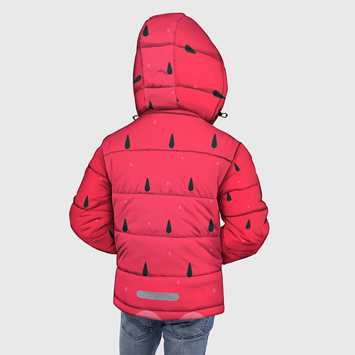 Зимняя куртка для мальчика Текстура арбуза / 3D-Светло-серый – фото 4