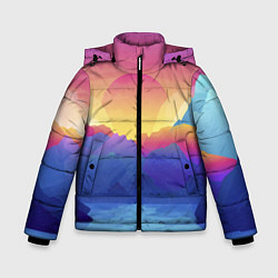 Куртка зимняя для мальчика Красочные Горы, цвет: 3D-черный
