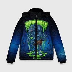 Куртка зимняя для мальчика Оборотень зомби, цвет: 3D-черный