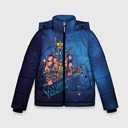 Куртка зимняя для мальчика Valheim викинг с синей бородой, цвет: 3D-черный
