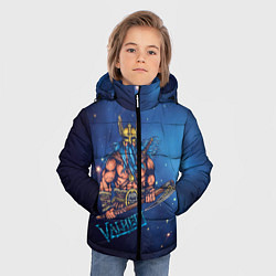 Куртка зимняя для мальчика Valheim викинг с синей бородой, цвет: 3D-черный — фото 2