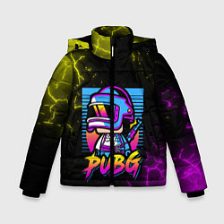 Куртка зимняя для мальчика PUBG RETRO NEON ПАБГ НЕОН, цвет: 3D-черный