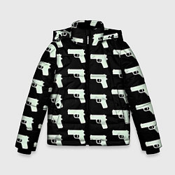 Куртка зимняя для мальчика Пистолеты, цвет: 3D-черный