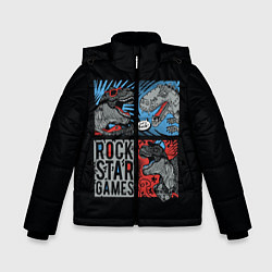 Куртка зимняя для мальчика Rock Star Dino Динозавр геймер, цвет: 3D-черный