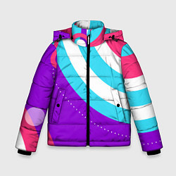 Куртка зимняя для мальчика Абстрактные круги, цвет: 3D-черный