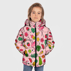 Куртка зимняя для мальчика Фламинго Лето, цвет: 3D-черный — фото 2
