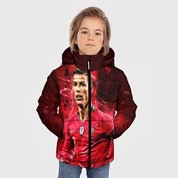 Куртка зимняя для мальчика Криштиану Роналду Португалия, цвет: 3D-светло-серый — фото 2