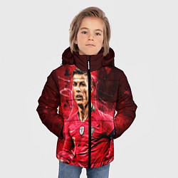 Куртка зимняя для мальчика Криштиану Роналду Португалия цвета 3D-черный — фото 2
