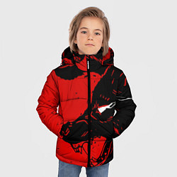 Куртка зимняя для мальчика Красный волк 3D, цвет: 3D-черный — фото 2