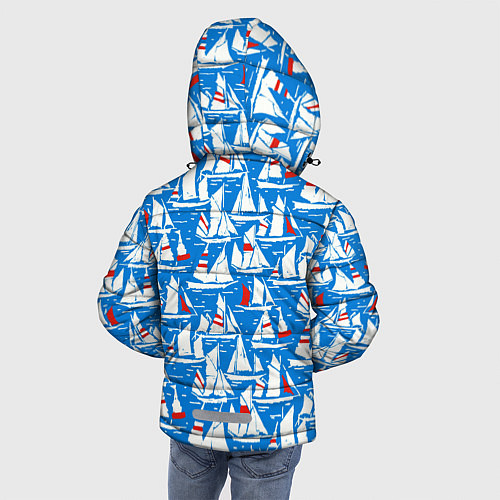 Зимняя куртка для мальчика Яхты / 3D-Светло-серый – фото 4