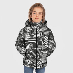 Куртка зимняя для мальчика Механика Автомобиль, цвет: 3D-светло-серый — фото 2