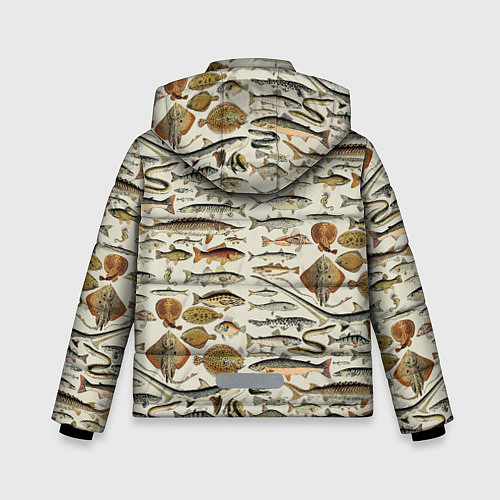 Зимняя куртка для мальчика Рыбный паттерн / 3D-Красный – фото 2