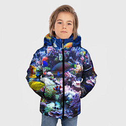 Куртка зимняя для мальчика Коралловые рыбки, цвет: 3D-черный — фото 2
