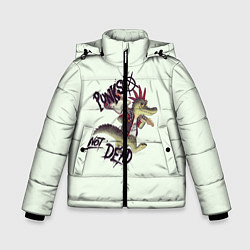 Куртка зимняя для мальчика Крокодил панк, цвет: 3D-светло-серый