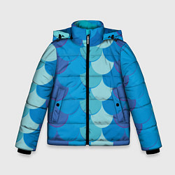 Куртка зимняя для мальчика Синяя чешуя рыбы, цвет: 3D-черный