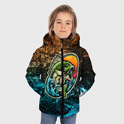 Куртка зимняя для мальчика Рыба на крючке, цвет: 3D-черный — фото 2