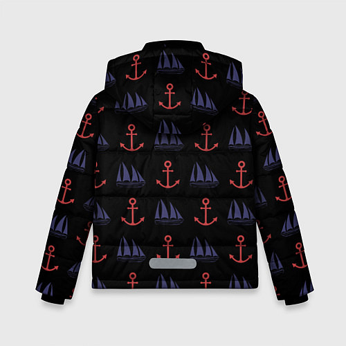 Зимняя куртка для мальчика Корабли и якоря / 3D-Красный – фото 2