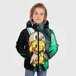 Куртка зимняя для мальчика Пикачу в костюме совы, цвет: 3D-черный — фото 2