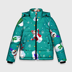 Куртка зимняя для мальчика РазНые Снеговики, цвет: 3D-светло-серый