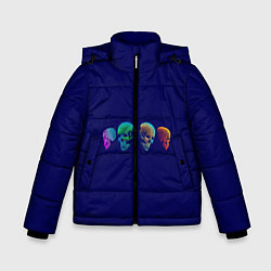 Куртка зимняя для мальчика Rainbow Skulls, цвет: 3D-черный