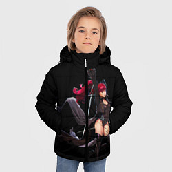 Куртка зимняя для мальчика Касуми, цвет: 3D-черный — фото 2