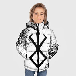 Куртка зимняя для мальчика БЕРСЕРК logo чб, цвет: 3D-черный — фото 2