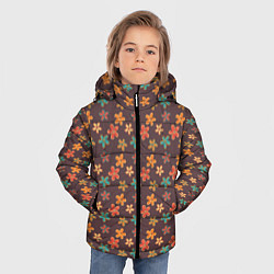 Куртка зимняя для мальчика Цветы Разные, цвет: 3D-черный — фото 2