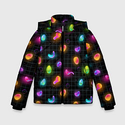 Куртка зимняя для мальчика Ночные фонарики-светлячки, цвет: 3D-черный