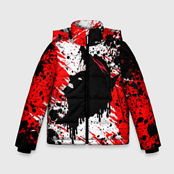 Куртка зимняя для мальчика БЕРСЕРК краска брызги, цвет: 3D-красный