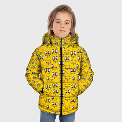Куртка зимняя для мальчика Рожицы, цвет: 3D-черный — фото 2