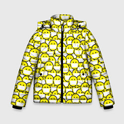 Куртка зимняя для мальчика Смайлики в Масках, цвет: 3D-светло-серый