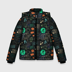 Куртка зимняя для мальчика Граффити, цвет: 3D-черный