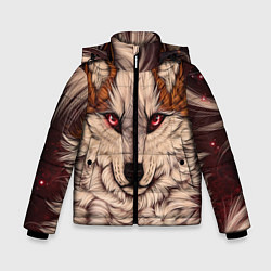 Куртка зимняя для мальчика Красивая Волчица, цвет: 3D-красный