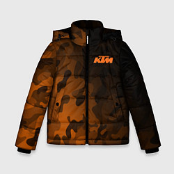 Куртка зимняя для мальчика KTM КТМ CAMO RACING, цвет: 3D-черный